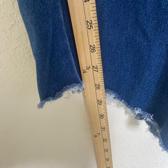 AG ADRIANO GOLDSCHMIED Denim Crop Overalls Women 16W Blue‎ Distressed - Picture 8 of 16